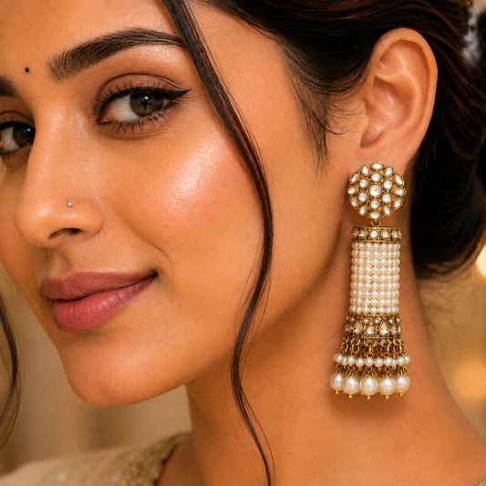 Ramya Earrings - White