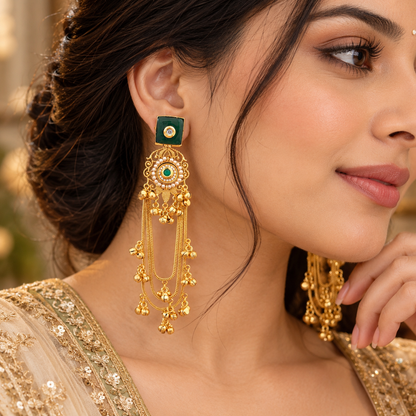 Fiza Earrings - Green