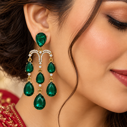 Yukti Earrings - Green