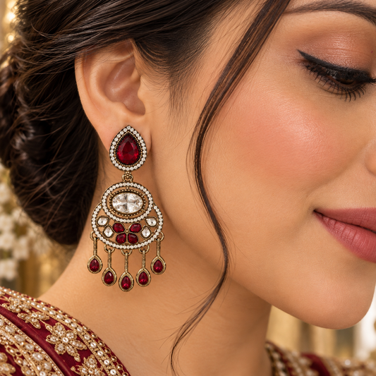 Amaira Earrings - Red