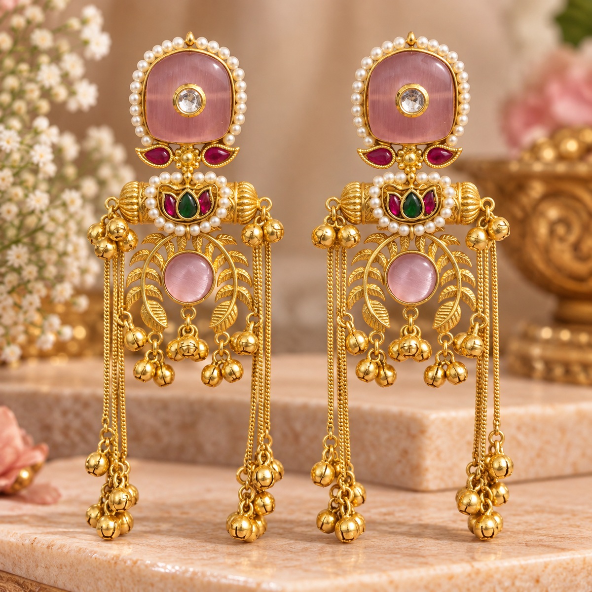 Mohraya Earrings - Pink
