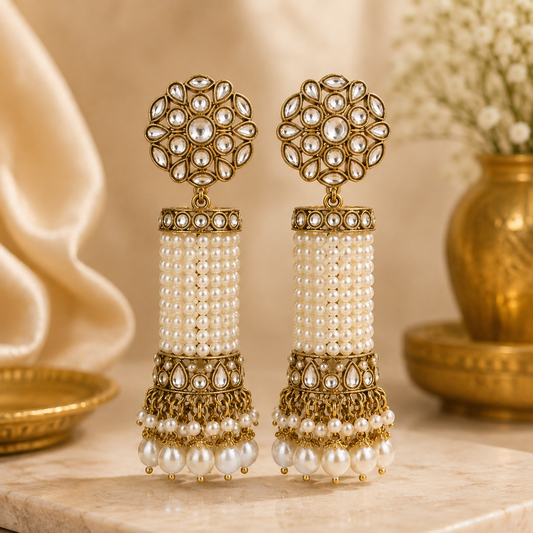 Ramya Earrings - White
