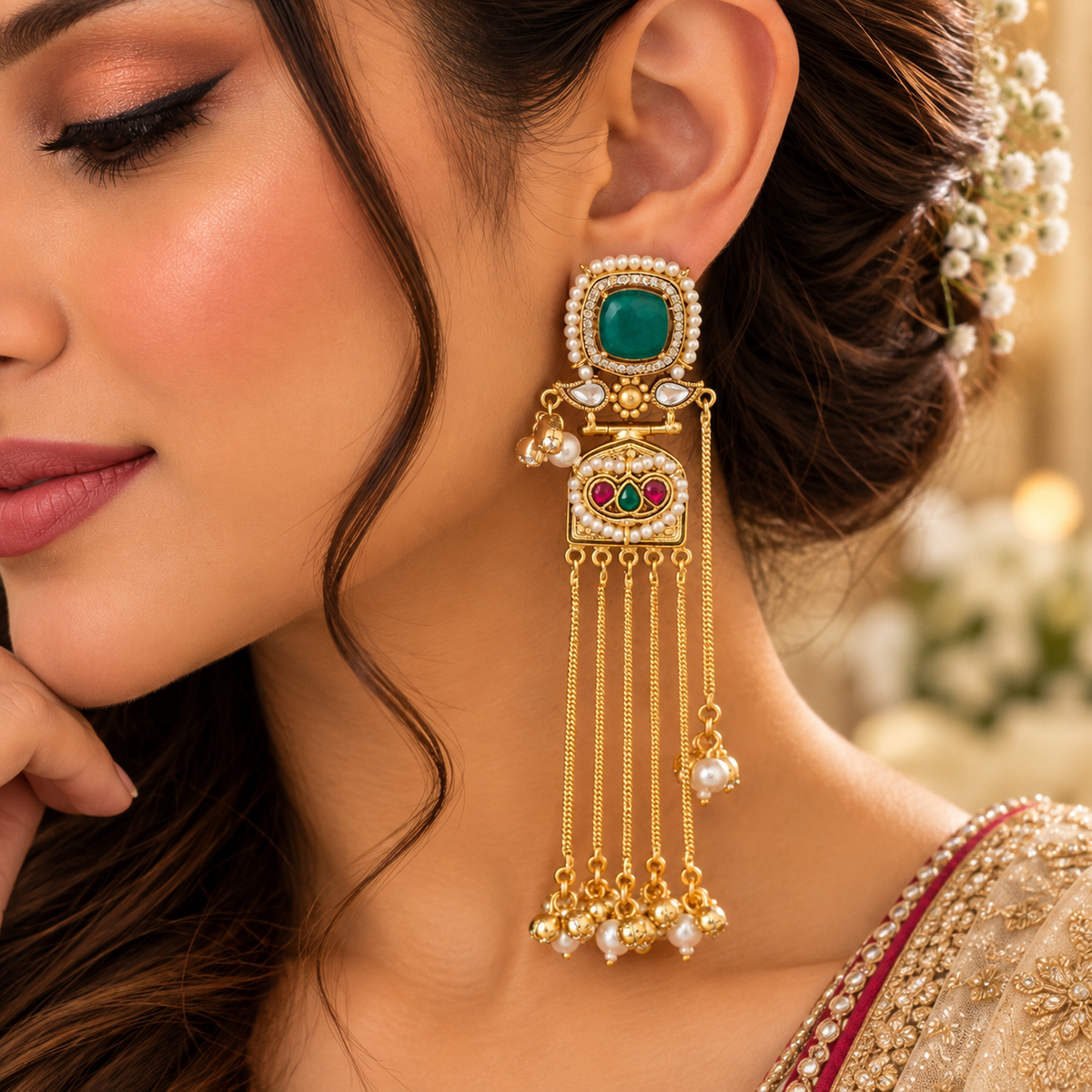 Taruni Earrings - Green