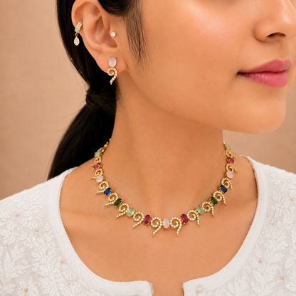 Simran Ad Necklace - Multi