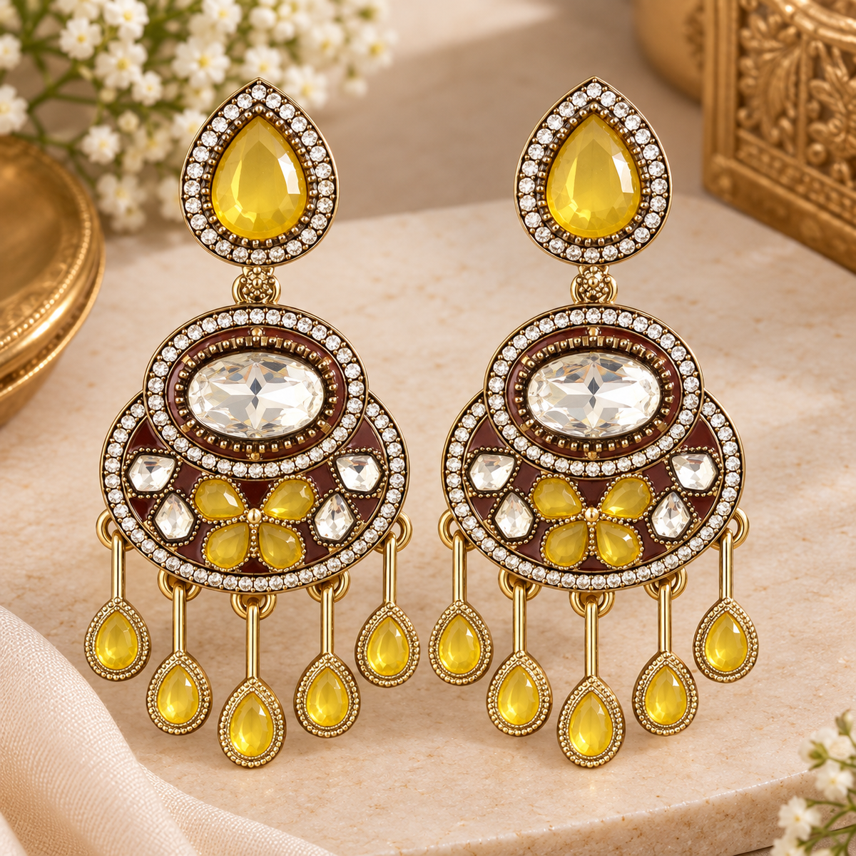 Amaira Earrings - Yellow