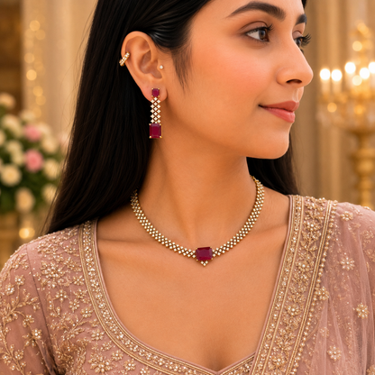 Ema Ad Necklace - Ruby