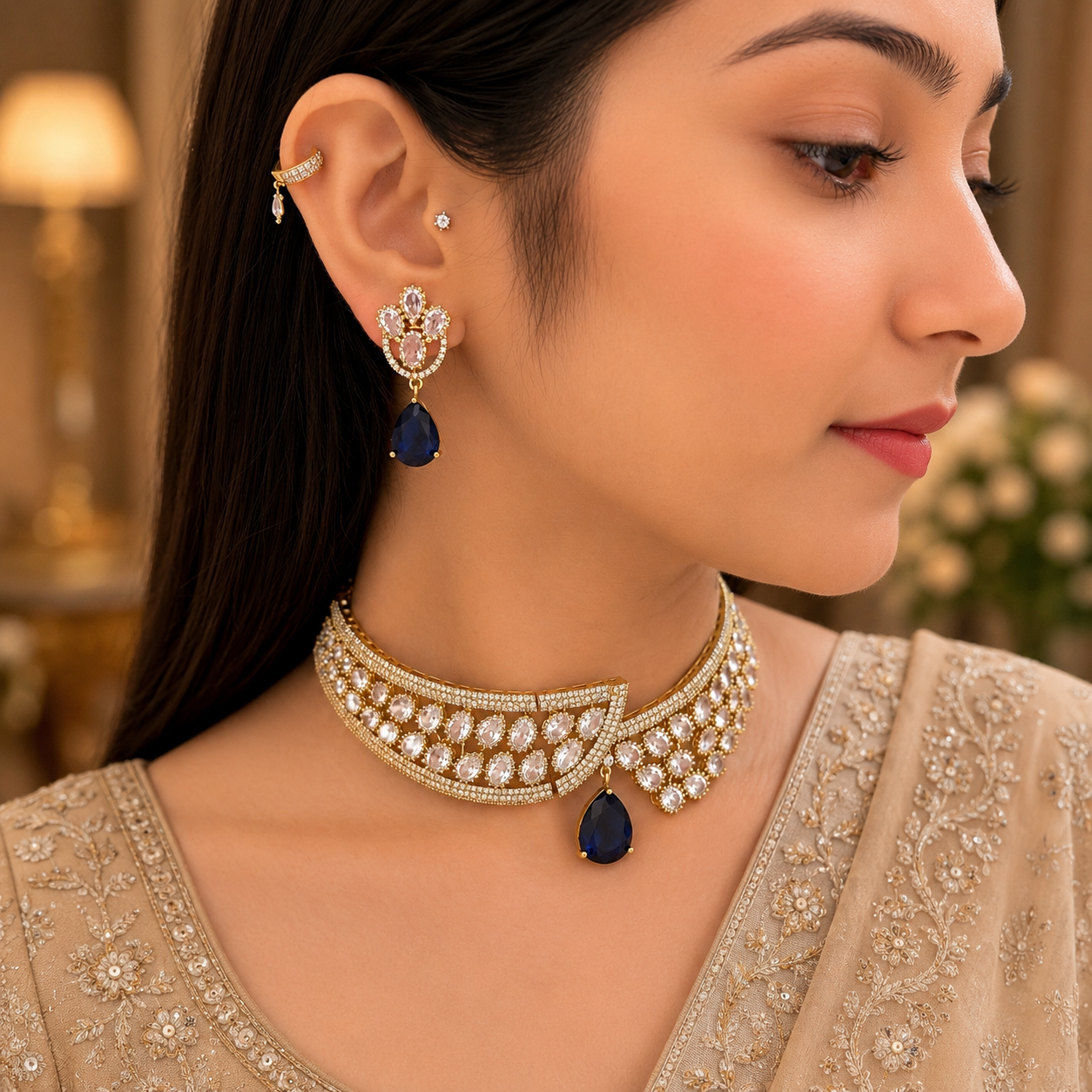 Akshara Ad Choker - Blue