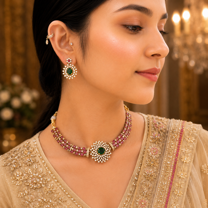 Elle Ad Necklace - Ruby