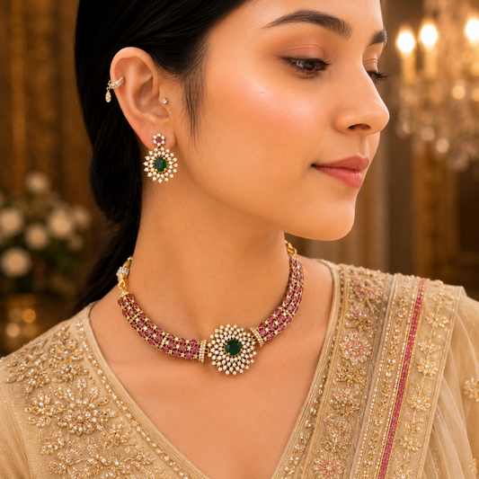 Elle Ad Necklace - Ruby