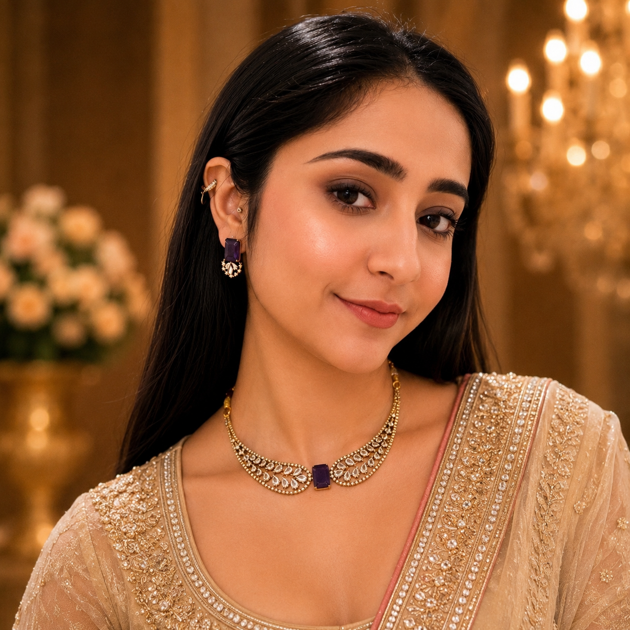 Ruhi Ad Hasli Necklace - Purple
