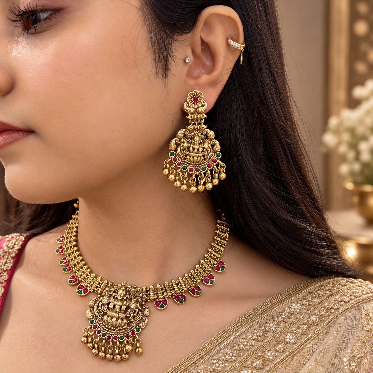 Iryana Temple Necklace - Gold