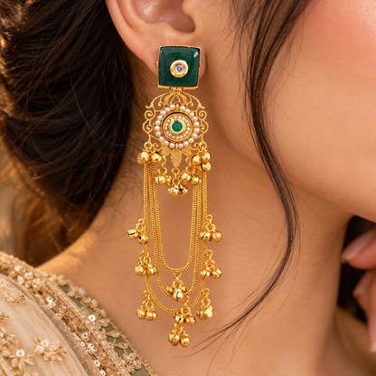 Fiza Earrings - Green