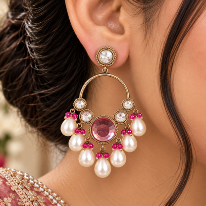 Ruhbani Chandbali - Onion Pink