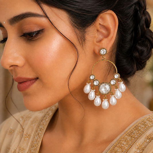 Ruhbani Chandbali - White
