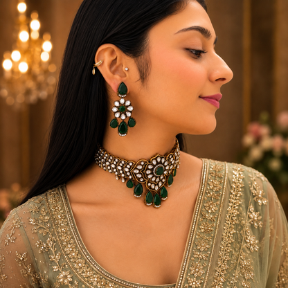Zara Moissanite Choker - Green