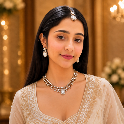 Fiza Moissanite Necklace - White