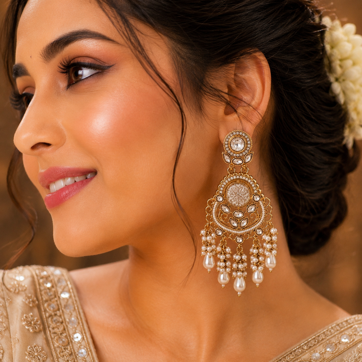 Lizaa Earrings - White