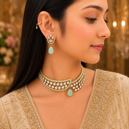 Akshara Ad Choker - Mint