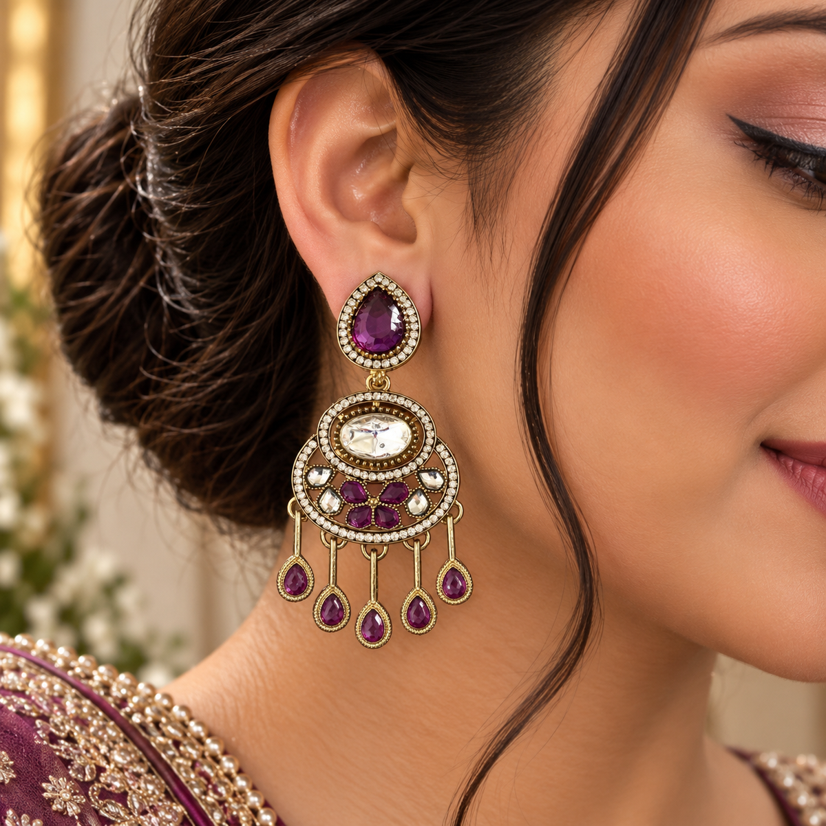 Amaira Earrings - Purple