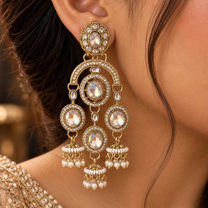 Pratima Earrings - White