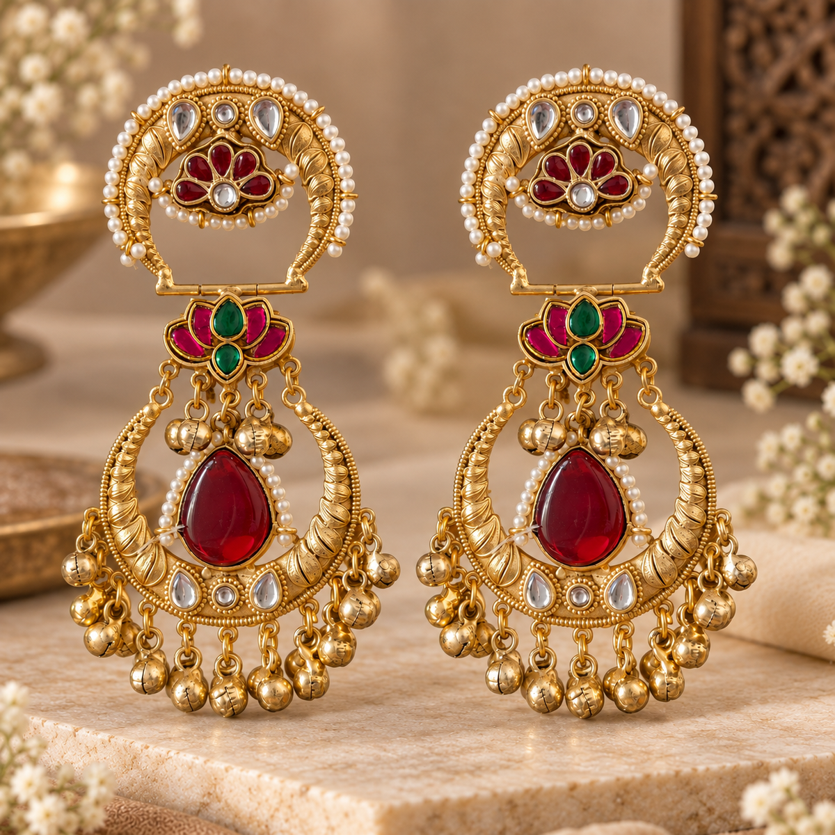Rumi Earrings - Ruby