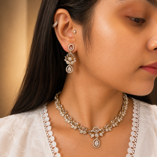 Preeti Ad Necklace - White