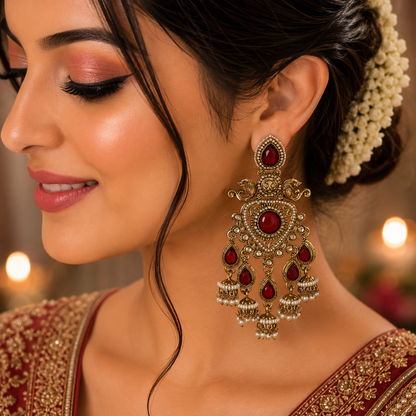 Ishvara Earrings - Maroon