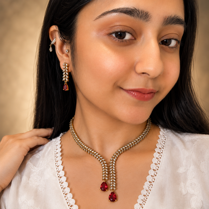 Mona Ad Necklace - Red