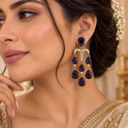 Yukti Earrings - Purple