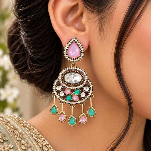 Amaira Earrings - Pink Mint