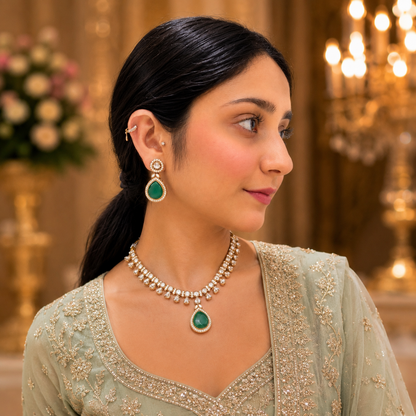 Anu Moissanite Necklace - Green