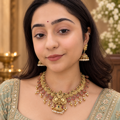 Laxmi Motif Necklace - Gold