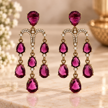 Yukti Earrings - Onion Pink