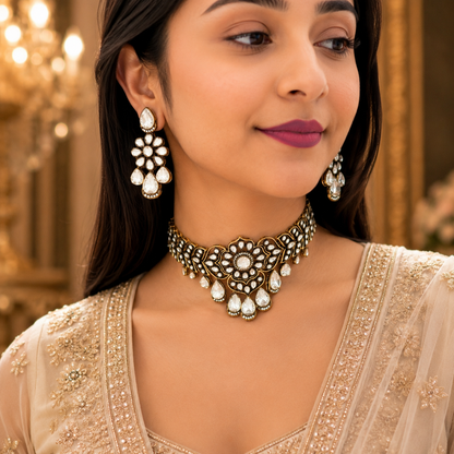Zara Moissanite Choker - White