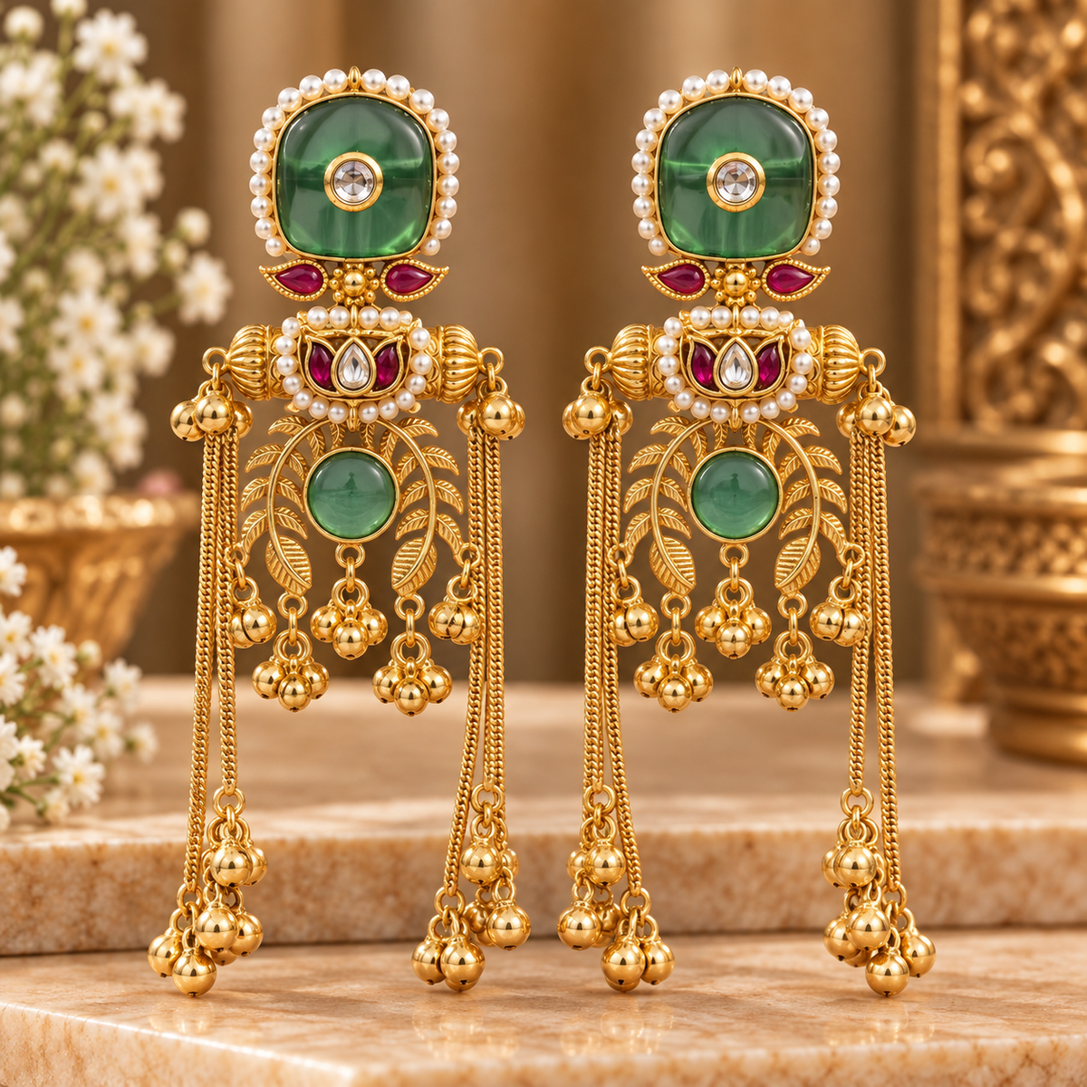 Mohraya Earrings - Mint