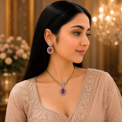 Inayat Ad Necklace - Ruby