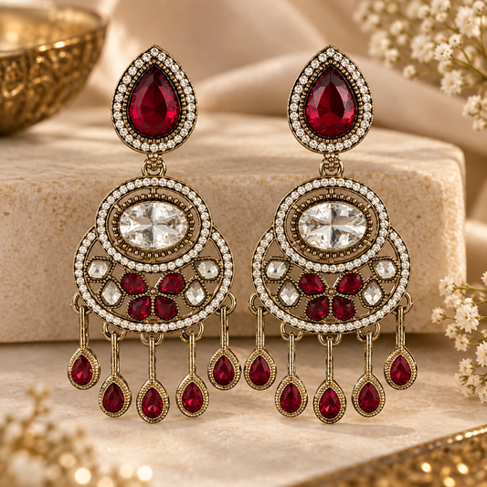 Amaira Earrings - Red