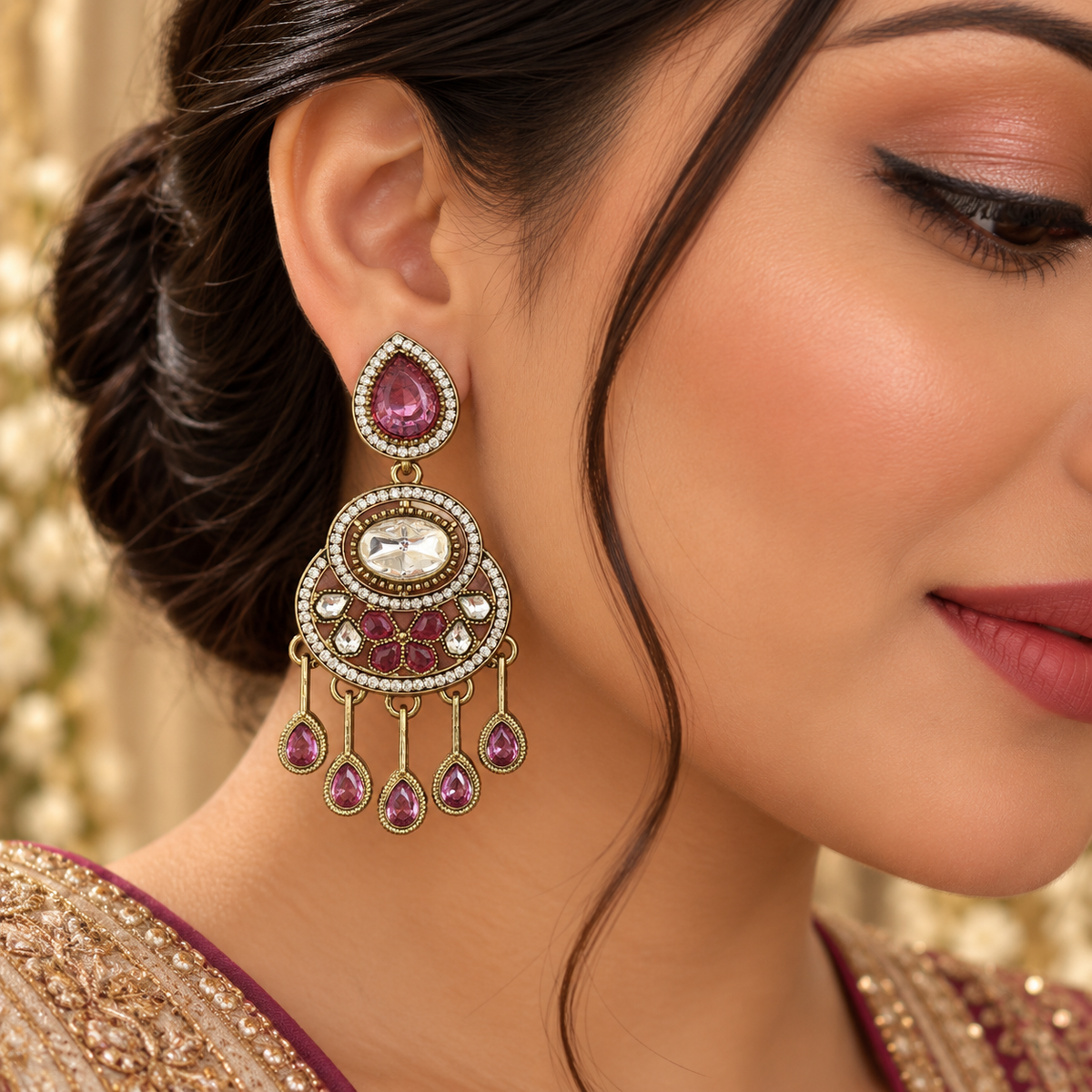 Amaira Earrings - Onion Pink