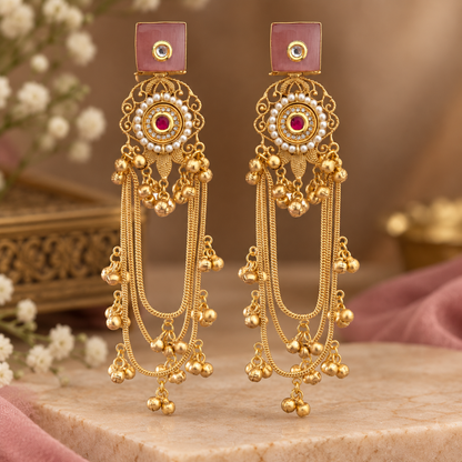 Fiza Earrings - Pink