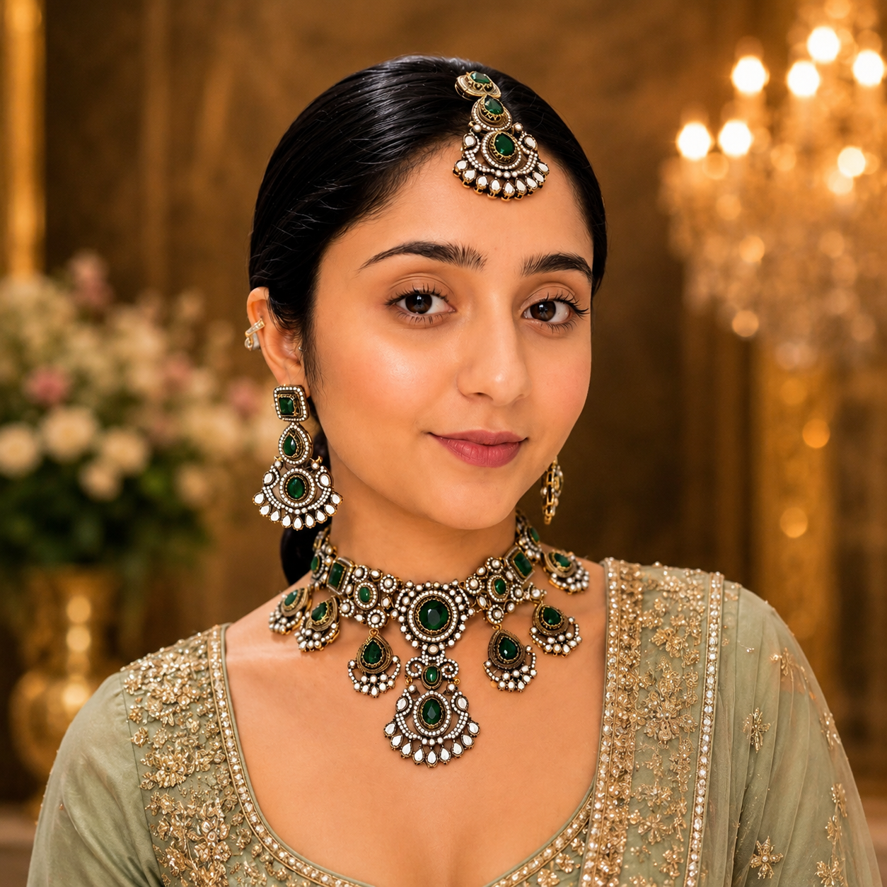Nihira Sabya Necklace - Green