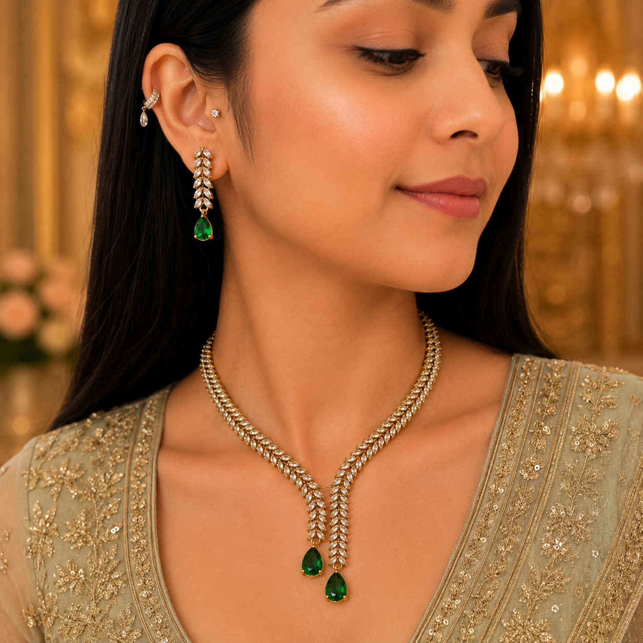 Eshal Ad Necklace - Green
