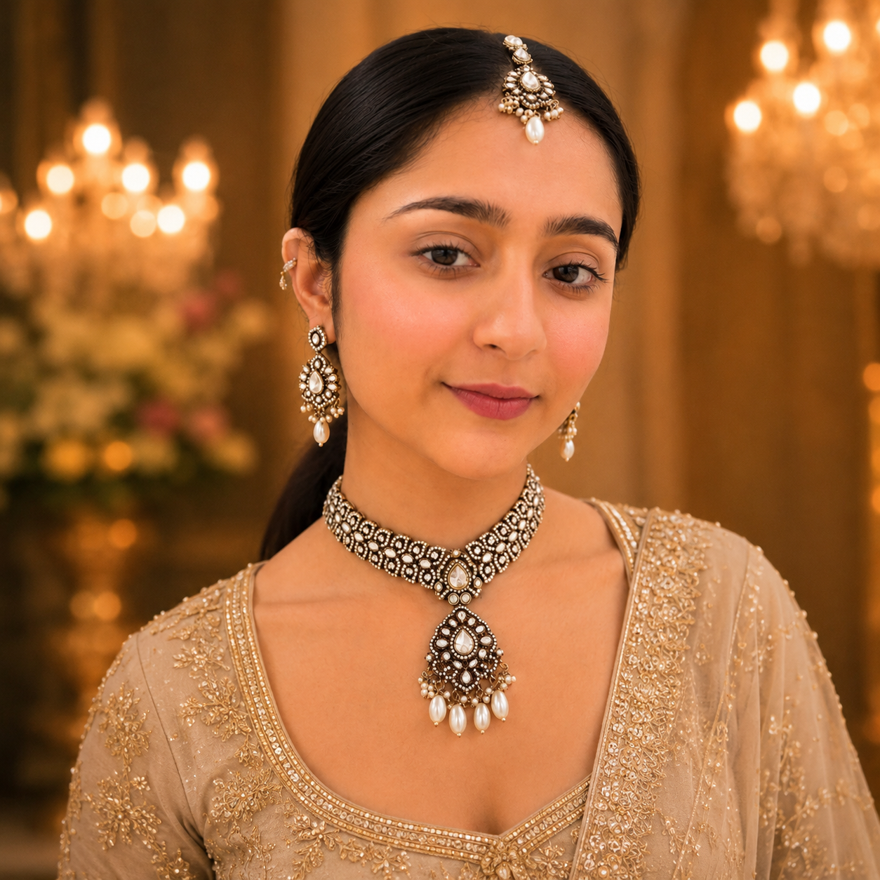 Vibha Moissanite Choker - White