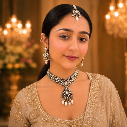 Vibha Moissanite Choker - White