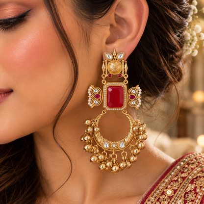 Soha Earrings - Red