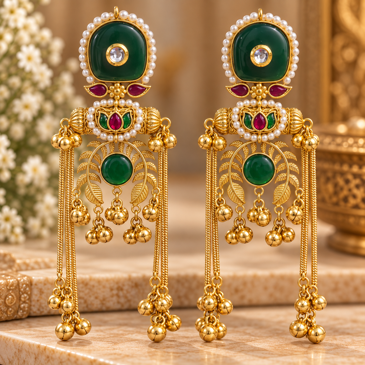 Mohraya Earrings - Green