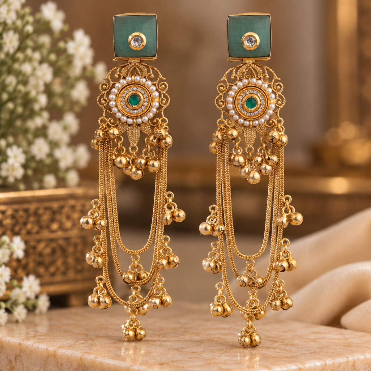 Fiza Earrings - Mint