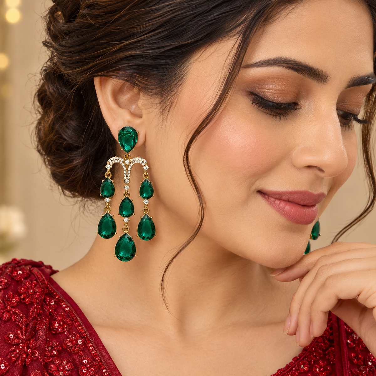 Yukti Earrings - Green