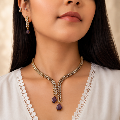 Mona Ad Necklace - Purple