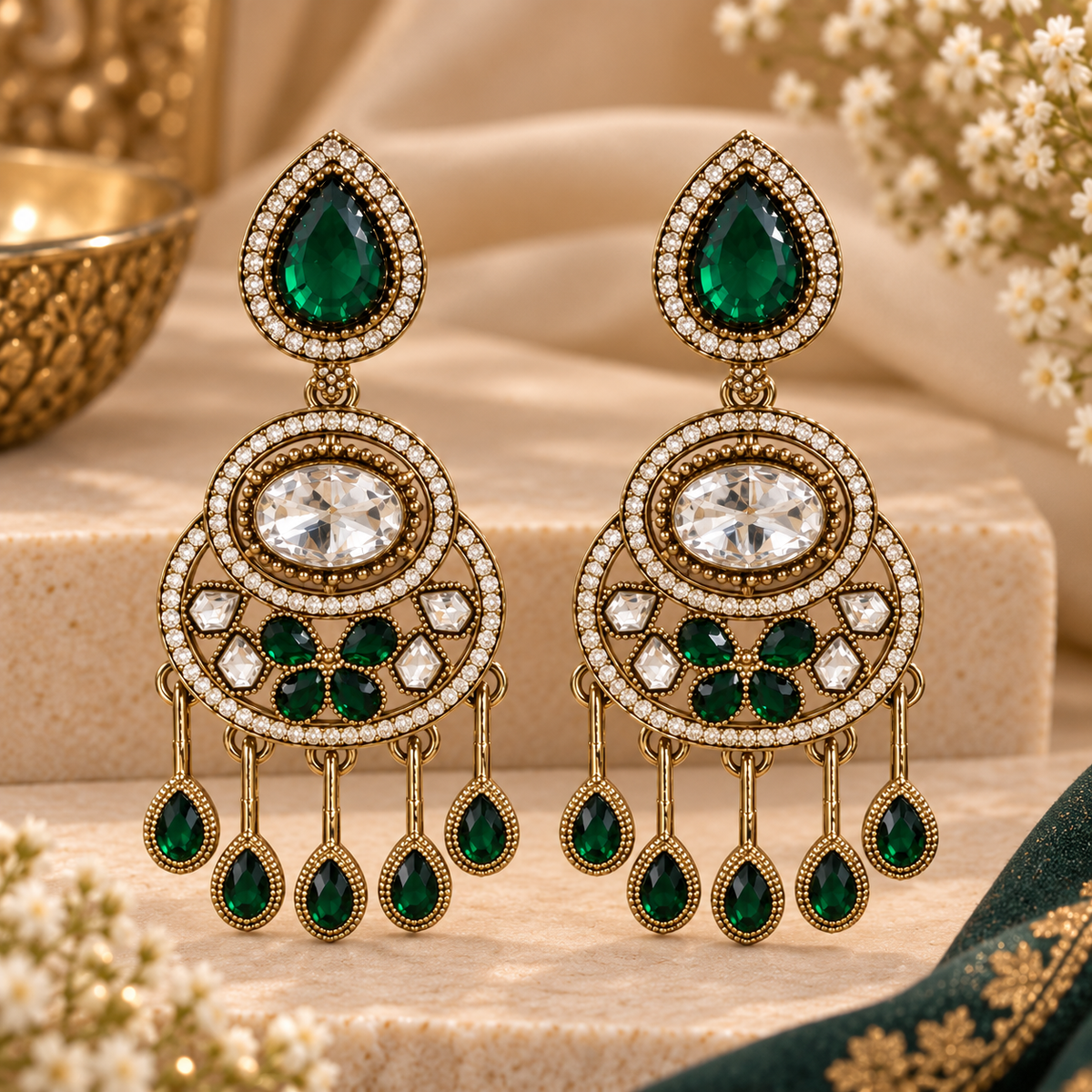 Amaira Earrings - Green