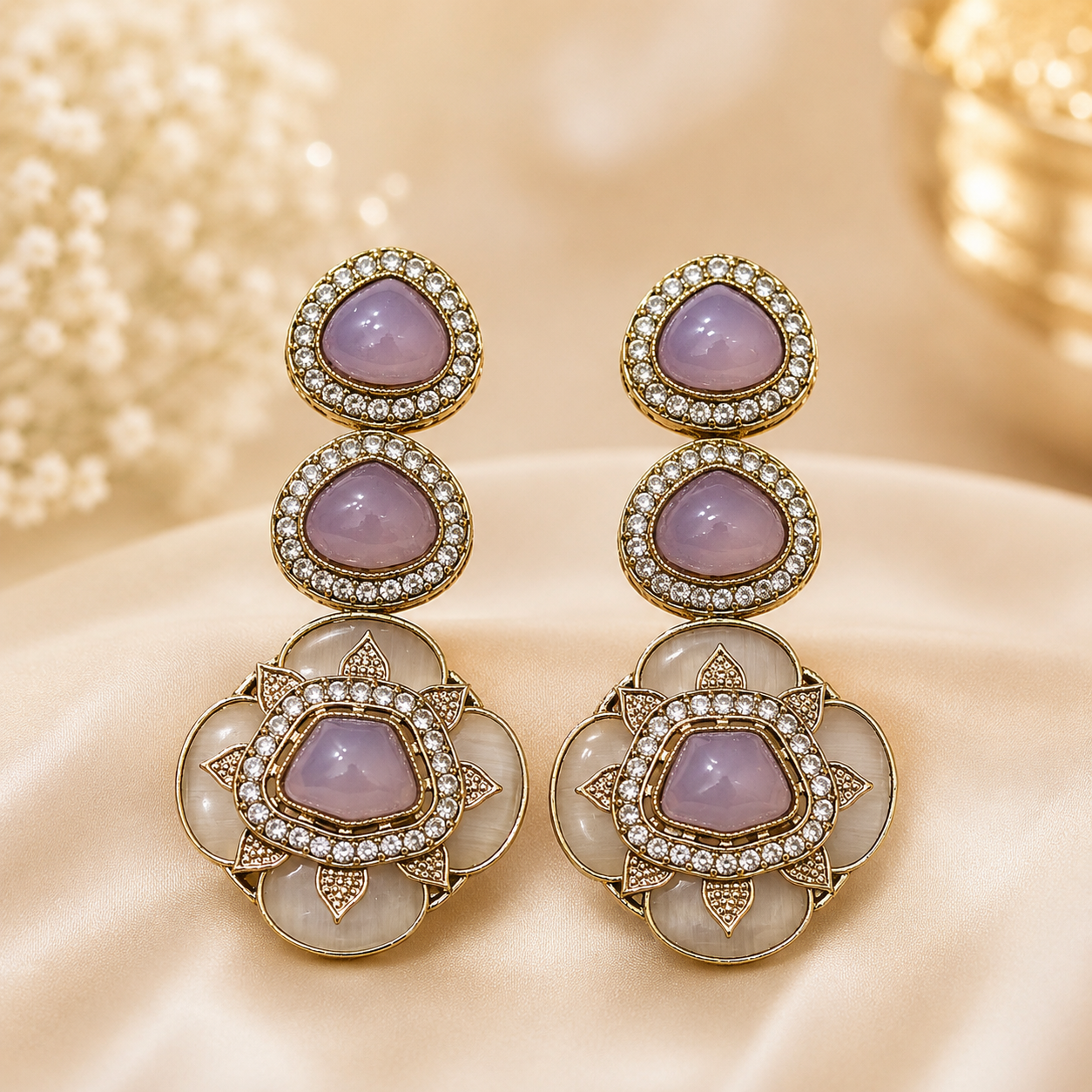 Mayuri Earrings - Pink